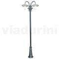 Lamppost 3 Lights Vintage Style in Gray Aluminum Made in Italy - Belen