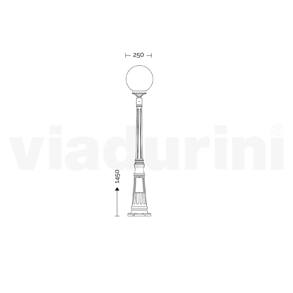 145 cm tall street lamp in white acrylic and aluminum made in Italy - Trovabianco Viadurini
