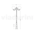 200 cm tall street lamp in black acrylic and aluminum made in Italy - Trovanero Viadurini