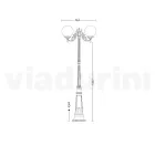 230 cm high street lamp in white acrylic and aluminum made in Italy - Trovabianco Viadurini