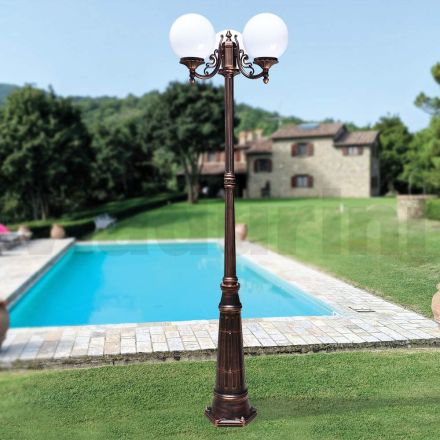 230 cm high street lamp in black acrylic and aluminum made in Italy - Trovanero Viadurini