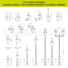 Garden lamppost 238 cm high in Anthracite Aluminum and Sandblasted Glass - Elric Viadurini