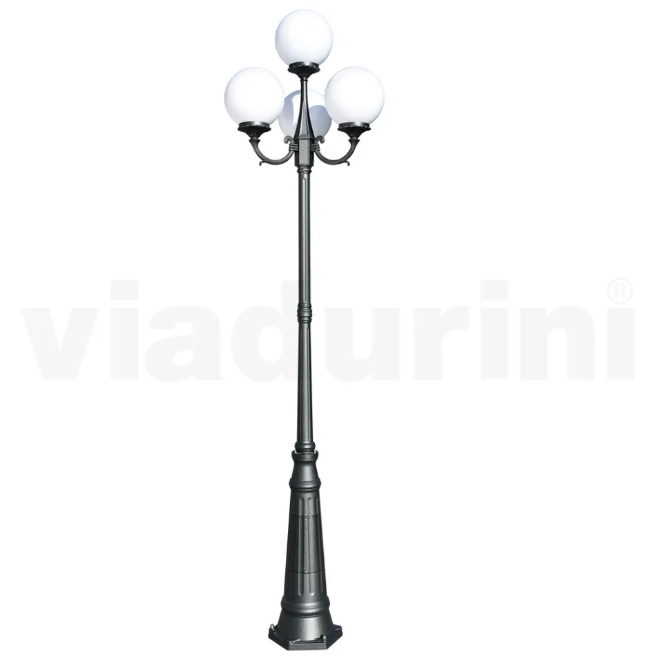270 cm high street lamp in Acrylic and Anthracite Aluminum Made in Italy - Trovaantracite Viadurini