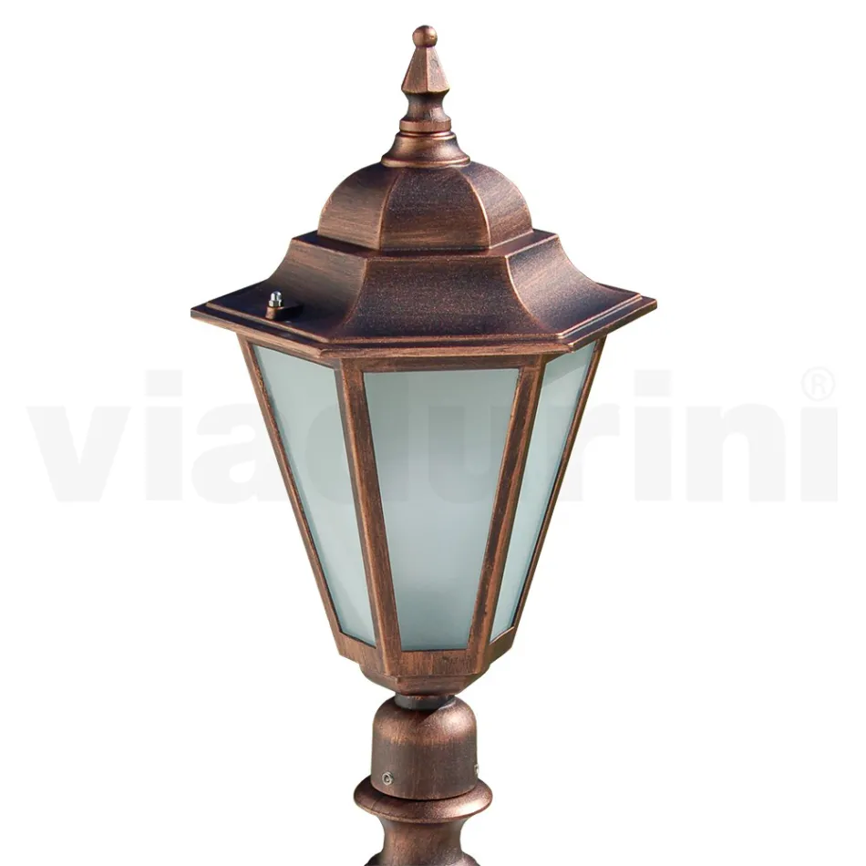 79 cm tall garden lamp in glass and 5 aluminum finishes - Pinako Viadurini