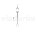 Low Outdoor Lamp in Anthracite Aluminum Made in Italy - Impero Viadurini