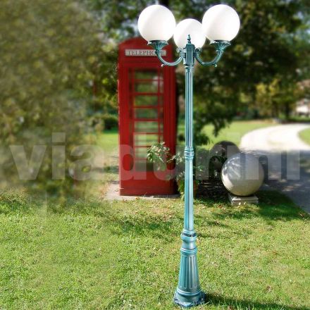Outdoor Lamp Post 212 cm in Black Acrylic and Aluminum Made in Italy - Trovanero Viadurini