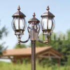 Two-light aluminum street lamp made in Italy, Anika Viadurini