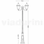 Two-light aluminum street lamp made in Italy, Aquilina Viadurini