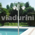 Outdoor lamp with three lights in white aluminum made Italy, Anusca Viadurini