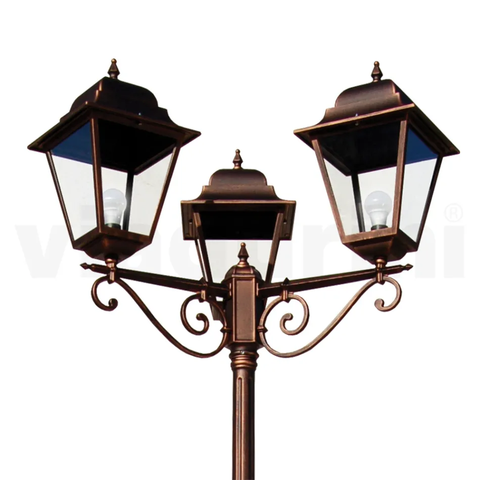 296 cm tall outdoor lamp in glass and die-cast aluminum - Alchemist Viadurini