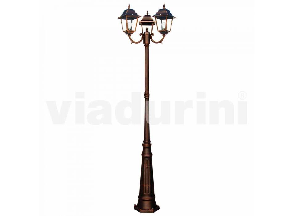 Classic three-light outdoor lamp made in Italy, Aquilina Viadurini