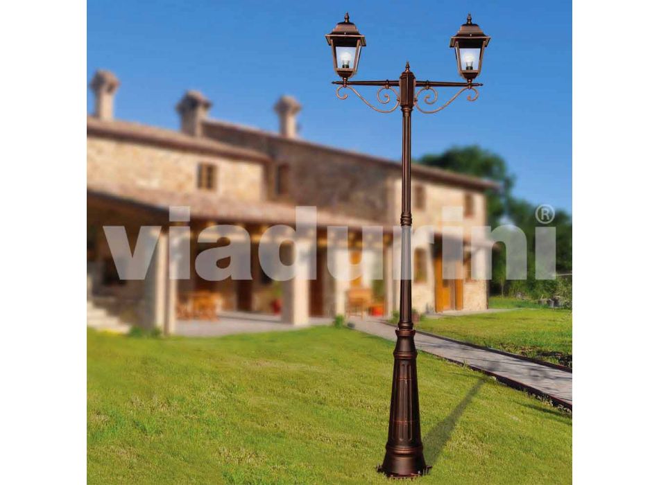 Classic outdoor aluminum street lamp made in Italy, Aquilina Viadurini