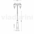 Classic outdoor lamp post in die-cast aluminum made in Italy, Anika Viadurini