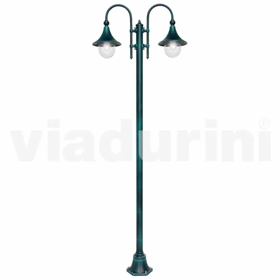 Outdoor lamp made of aluminum with two lights made in Italy, Anusca Viadurini