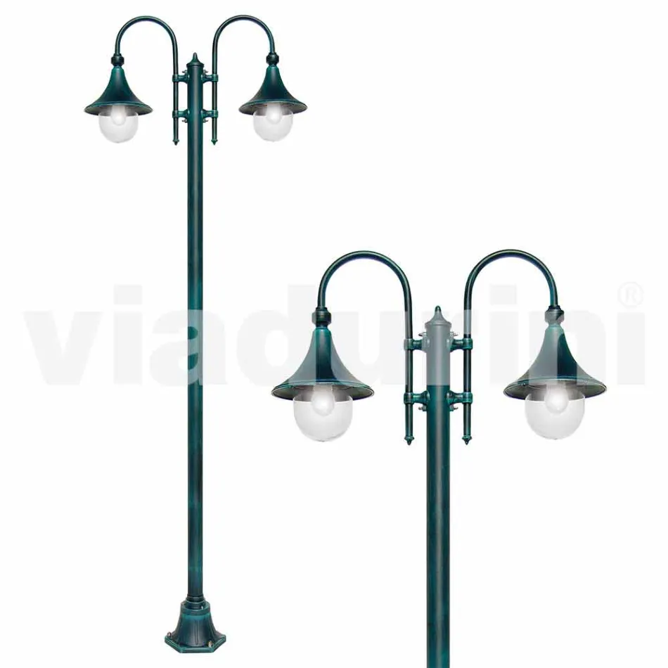 Outdoor lamp made of aluminum with two lights made in Italy, Anusca Viadurini