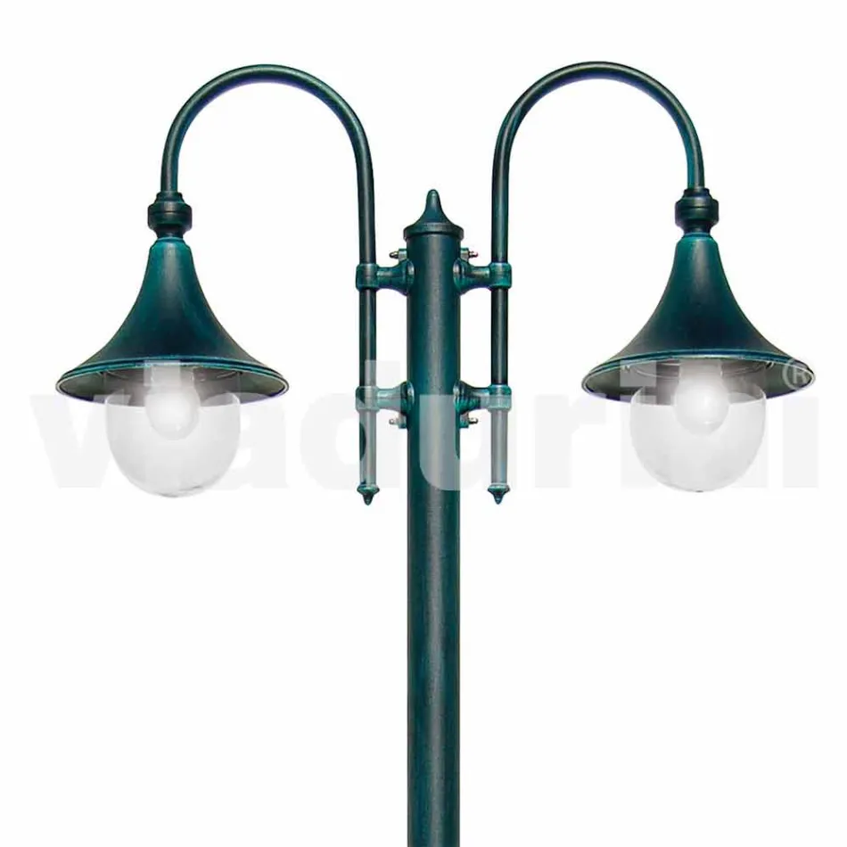Outdoor lamp made of aluminum with two lights made in Italy, Anusca Viadurini