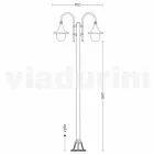 Outdoor lamp made of aluminum with two lights made in Italy, Anusca Viadurini