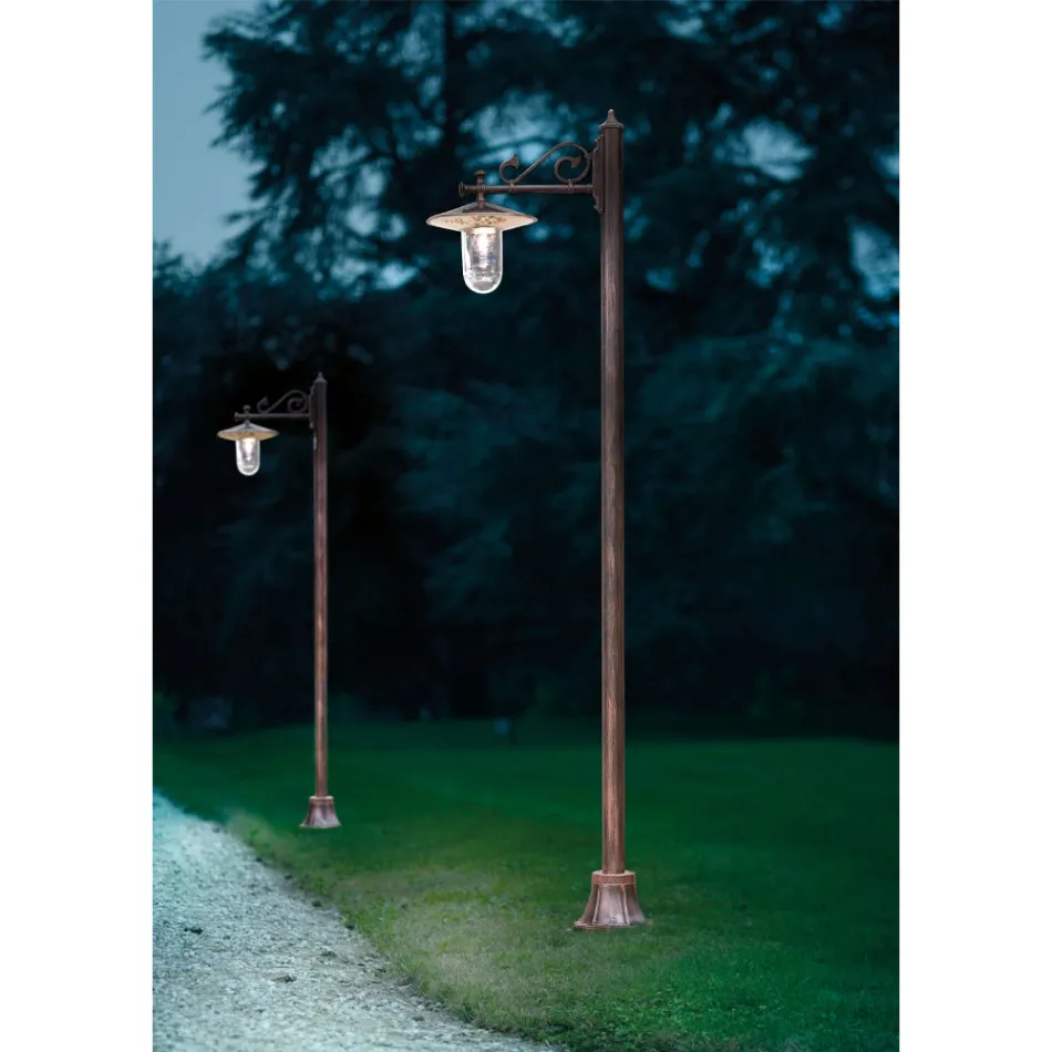 Outdoor Lamppost in Classic Hand Painted Decorated Aluminum - Genoa Viadurini