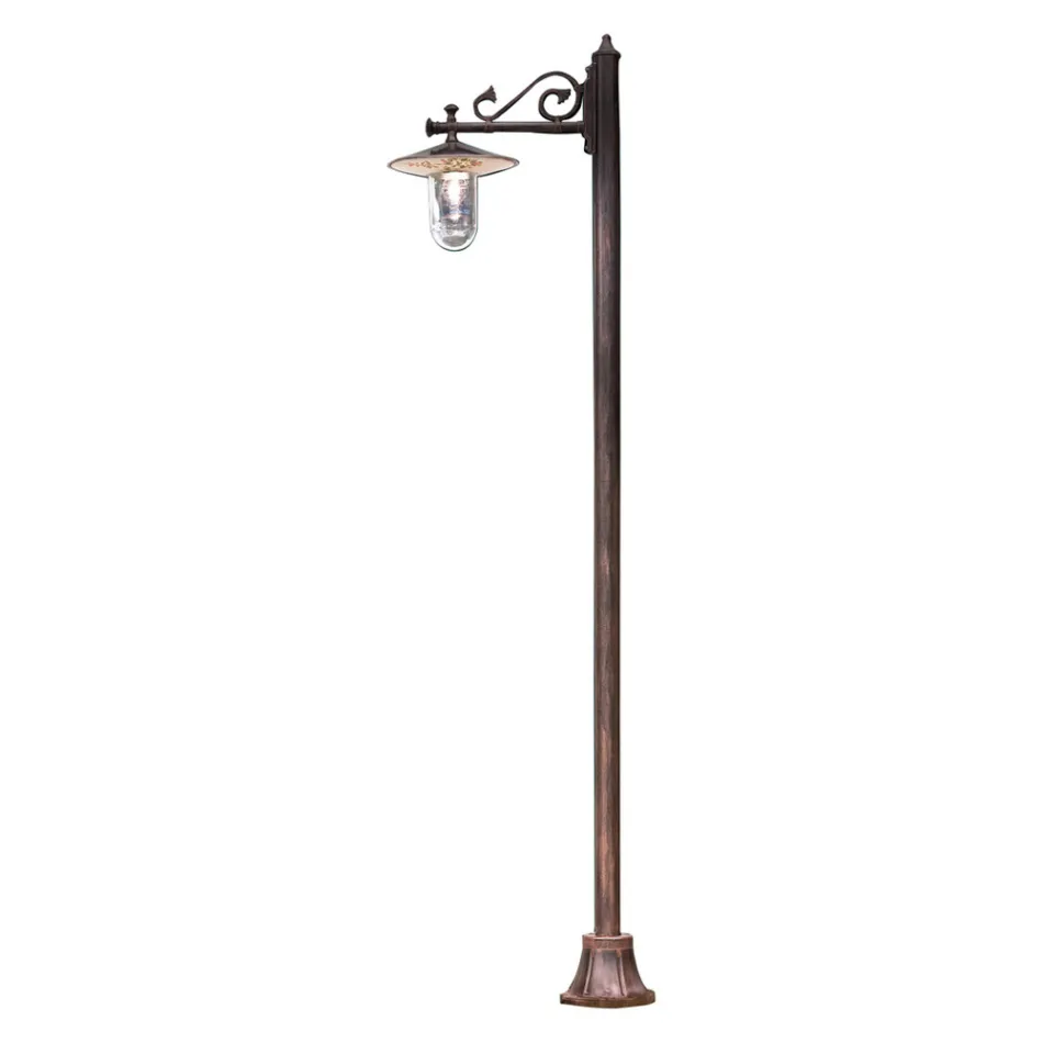 Outdoor Lamppost in Classic Hand Painted Decorated Aluminum - Genoa Viadurini