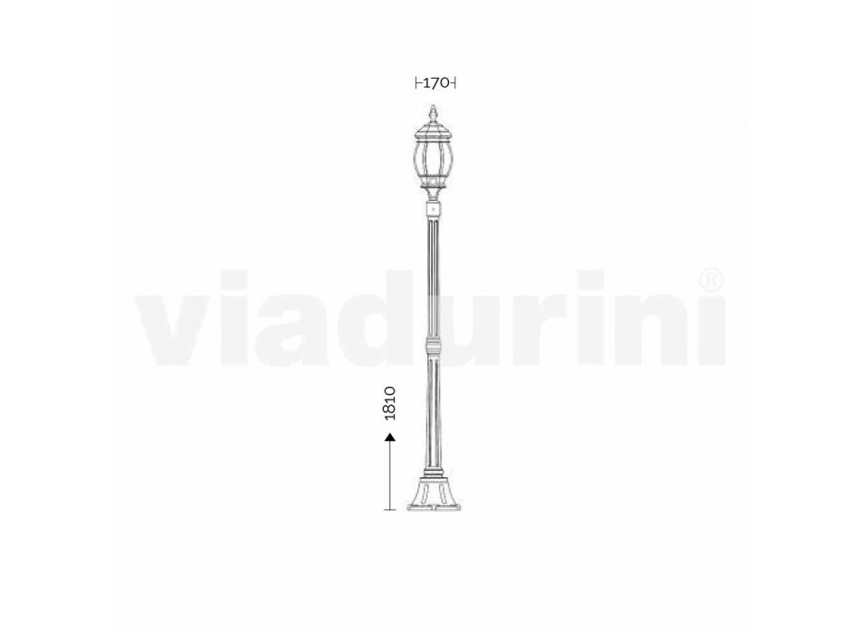 Outdoor lamp post in die-cast aluminum made in Italy, Anika Viadurini