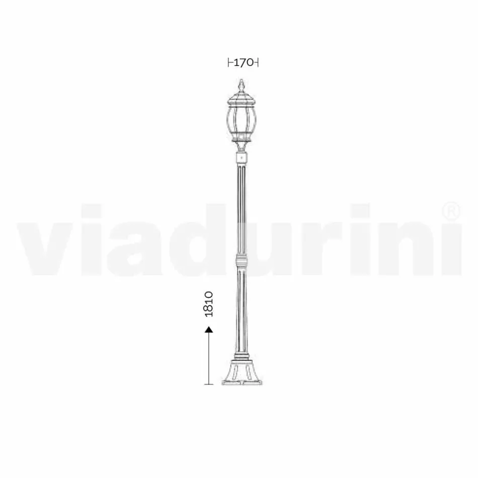 Outdoor lamp post in die-cast aluminum made in Italy, Anika Viadurini