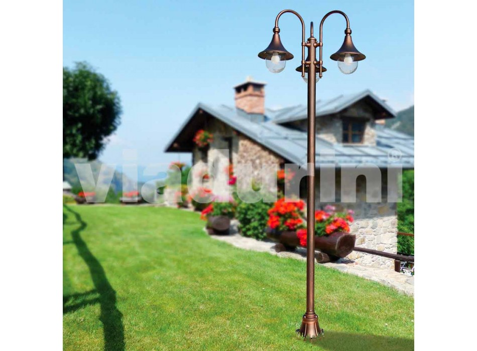 Outdoor lamp post in die-cast aluminum made in Italy, Anusca Viadurini