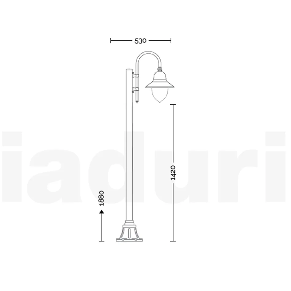 Vintage Style Outdoor Lamp in Aluminum Made in Italy - Cassandra Viadurini