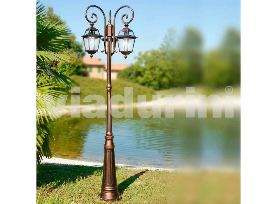 Kristel, three lights aluminum garden lamp made in Italy Viadurini