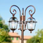 Kristel, three lights aluminum garden lamp made in Italy Viadurini