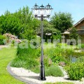 Classic garden three-lights lamppost made with aluminum, Kristel
