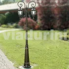 Garden lamppost with 2 lights in die-cast aluminum made in Italy, Anika Viadurini