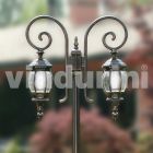 Garden lamppost with 2 lights in die-cast aluminum made in Italy, Anika Viadurini