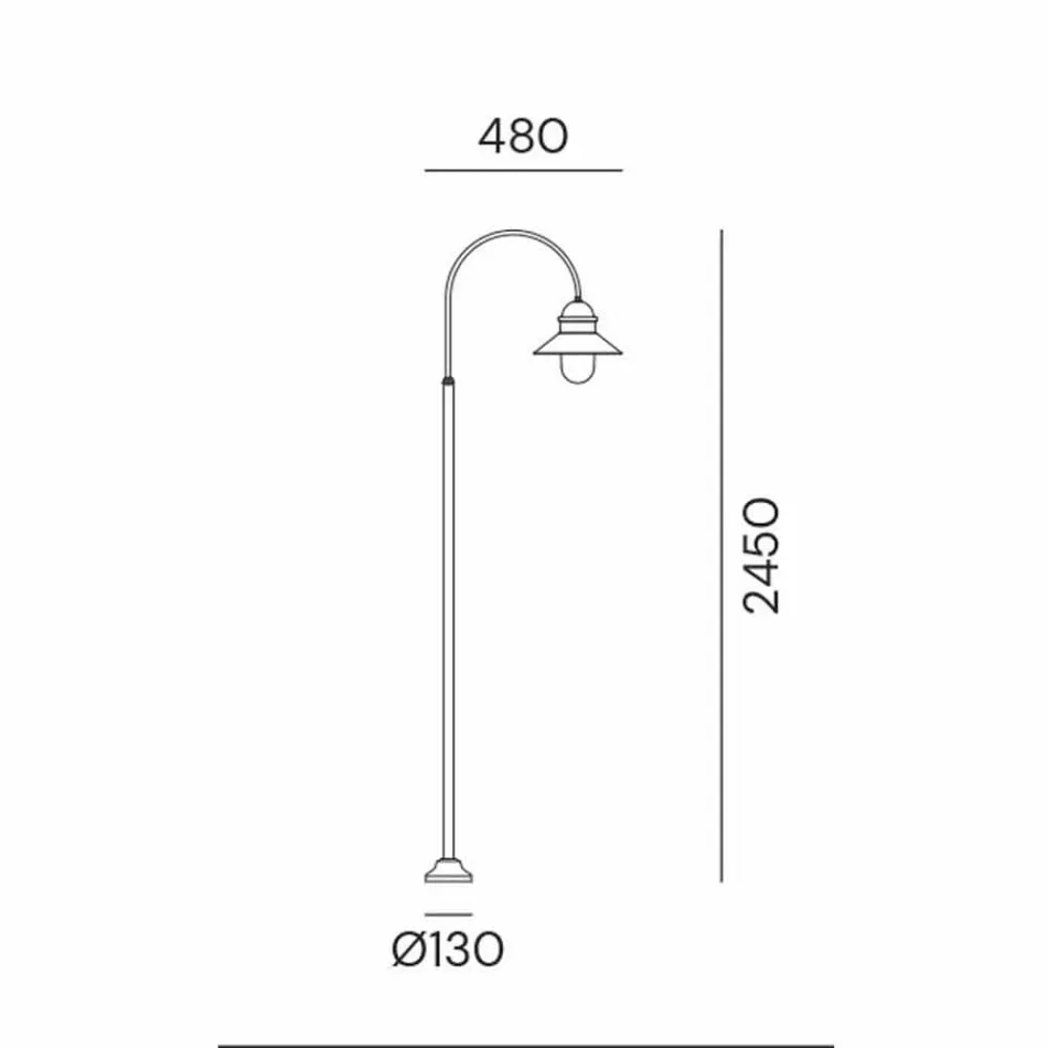 Garden Lamp Post with High or Low Arch in Brass and Copper - Edge by Il Fanale Viadurini