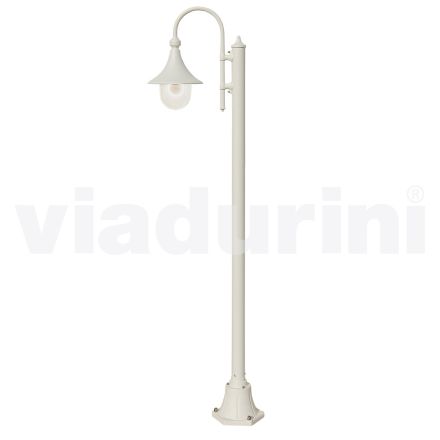 White aluminum garden lamp with 1 light produced in Italy, Anusca Viadurini