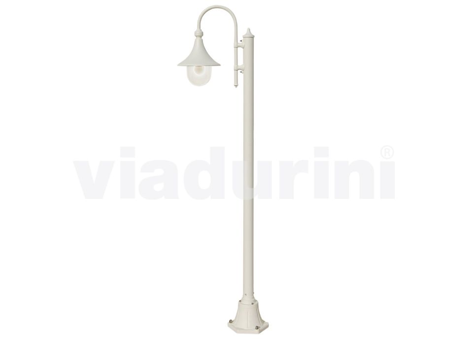White aluminum garden lamp with 1 light produced in Italy, Anusca Viadurini