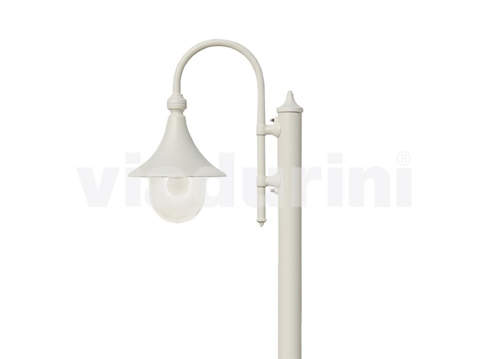 White aluminum garden lamp with 1 light produced in Italy, Anusca Viadurini