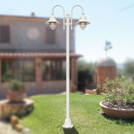 Vintage Garden Lamp 2 Lights in Aluminum Made in Italy - Cassandra Viadurini