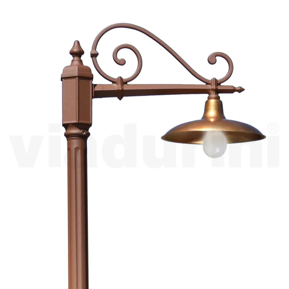 Vintage Garden Lamp in Aluminum and Brass Made in Italy - Adela Viadurini