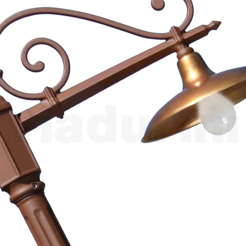 Vintage Garden Lamp in Aluminum and Brass Made in Italy - Adela Viadurini