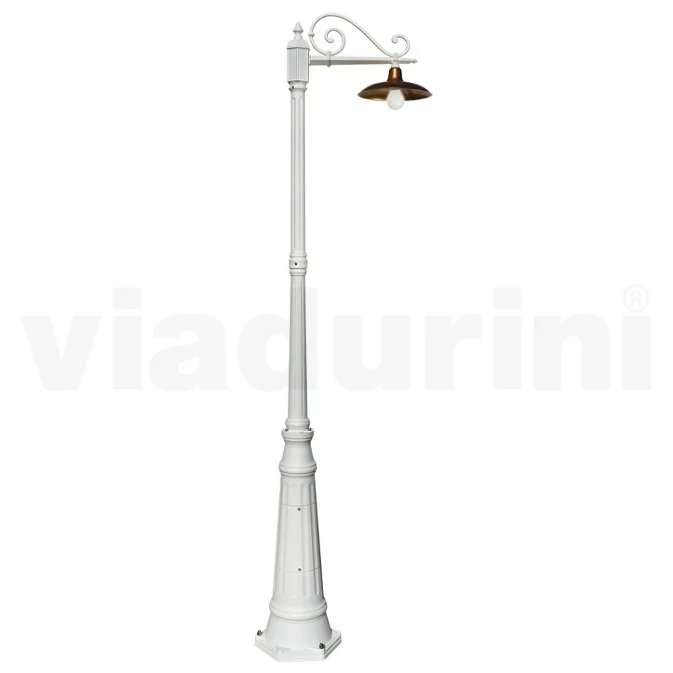 Vintage Garden Lamp in Aluminum and Brass Made in Italy - Adela Viadurini