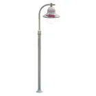 Outdoor White Aluminum Lamppost and Hand Painted Flowers Decor - Imperia Viadurini