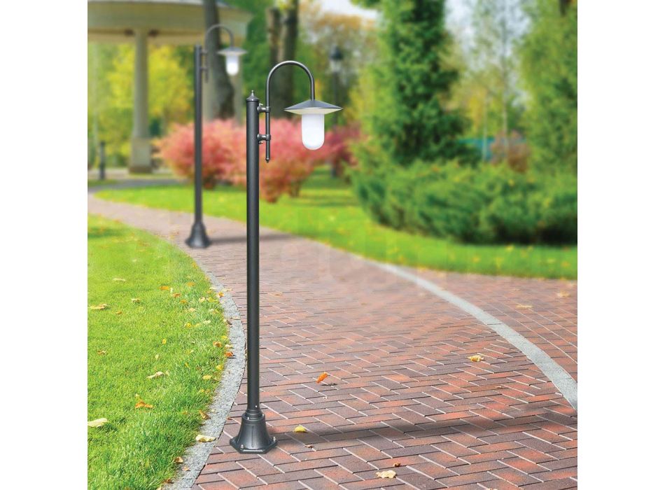 Vintage Style Outdoor Lamp in Anthracite Aluminum Made in Italy - Belen Viadurini