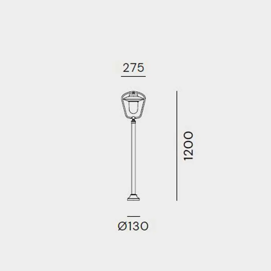 Vintage Outdoor Lamppost in Copper and Brass, 2 Heights - Calmaggiore by Il Fanale Viadurini