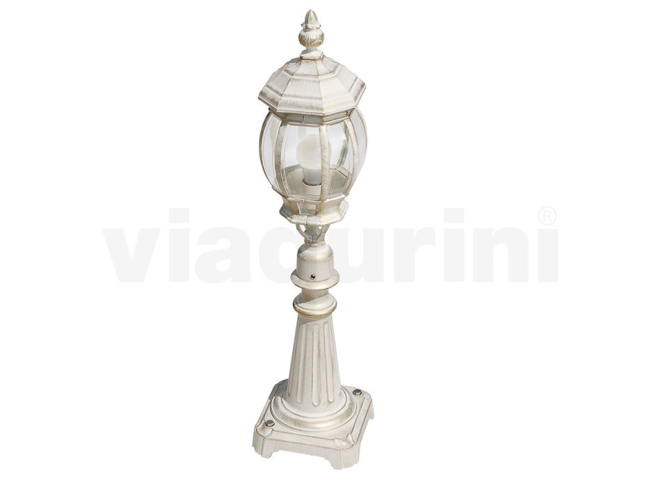 Vintage Style Garden Lamp in White Aluminum Made in Italy - Dodo Viadurini