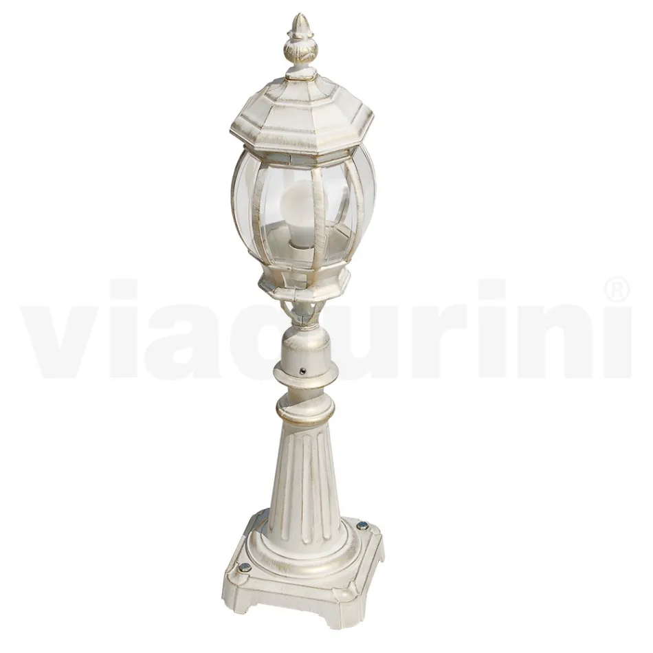 Vintage Style Garden Lamp in White Aluminum Made in Italy - Dodo Viadurini