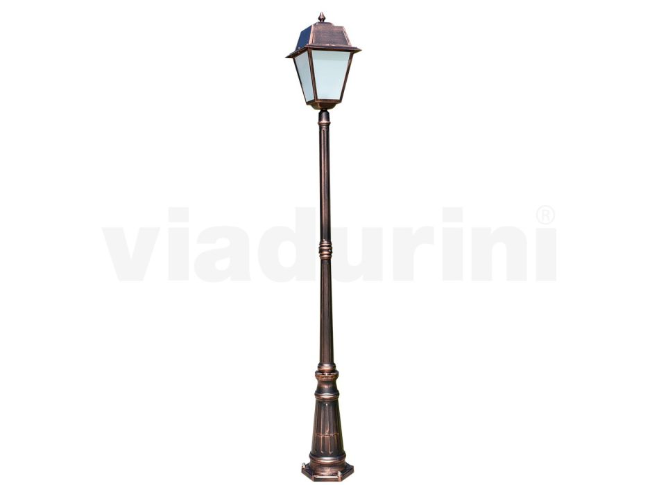 Vintage Style Garden Lamp in Aluminum and Glass Made in Italy - Doroty Viadurini