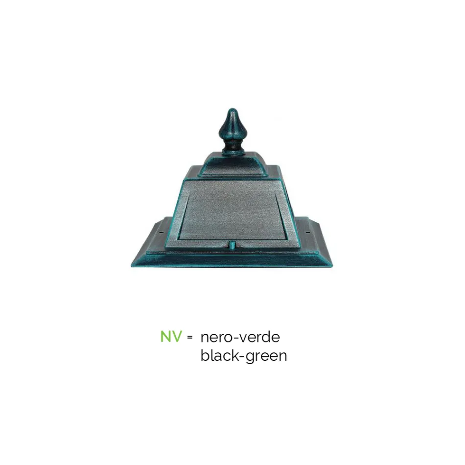 Vintage Style Garden Lamp in Aluminum and Glass Made in Italy - Doroty Viadurini