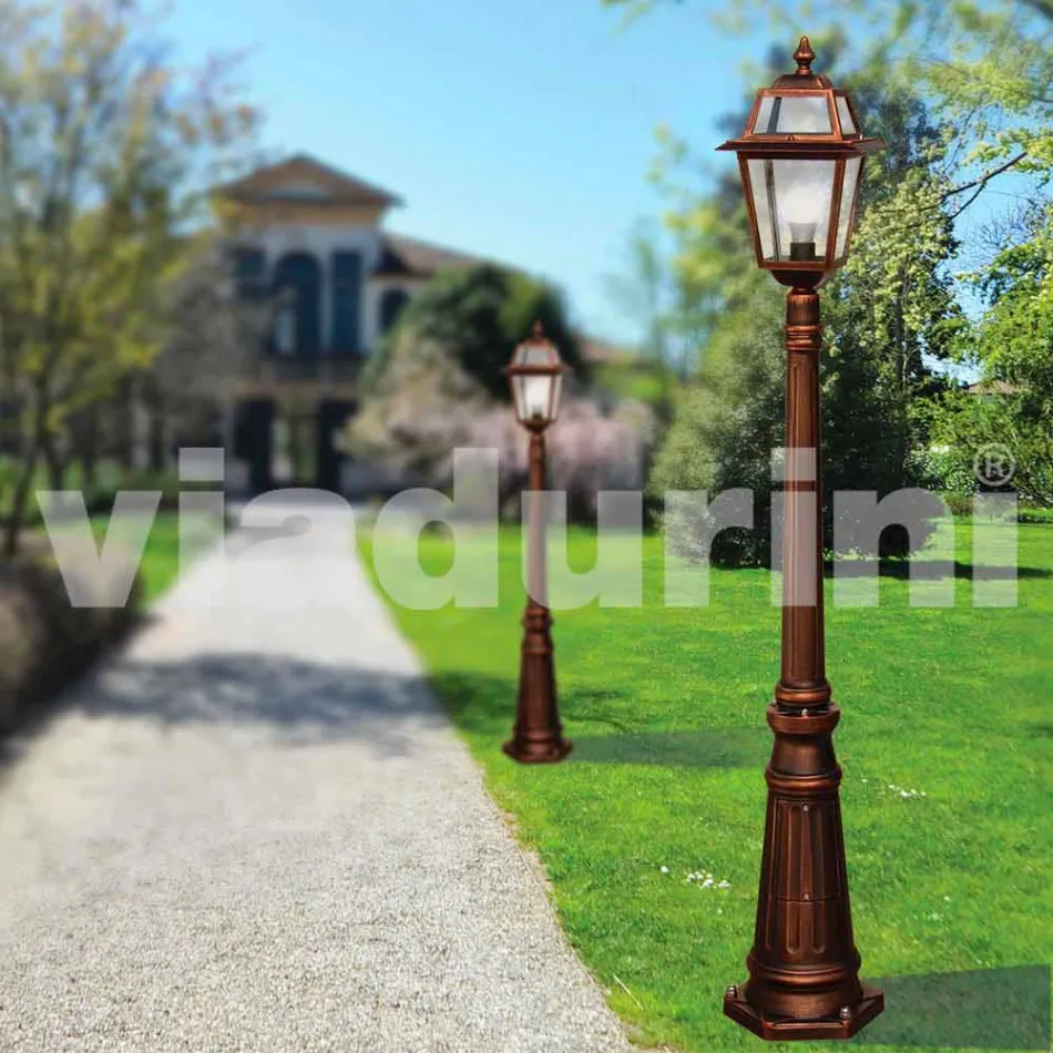 Outdoor lamp post in die-cast aluminum made in Italy, Kristel Viadurini