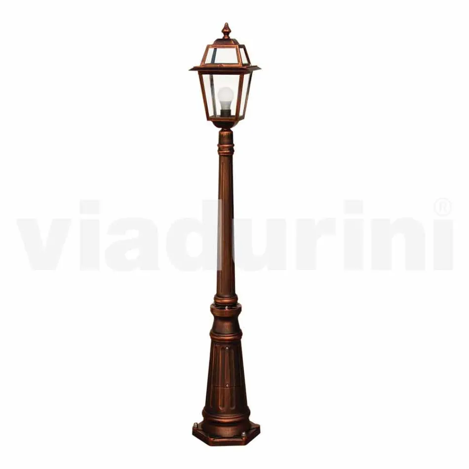 Outdoor lamp post in die-cast aluminum made in Italy, Kristel Viadurini