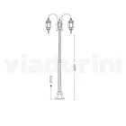 Lamppost Vintage Style 2 Lights in Anthracite Aluminum Made in Italy - Empire Viadurini